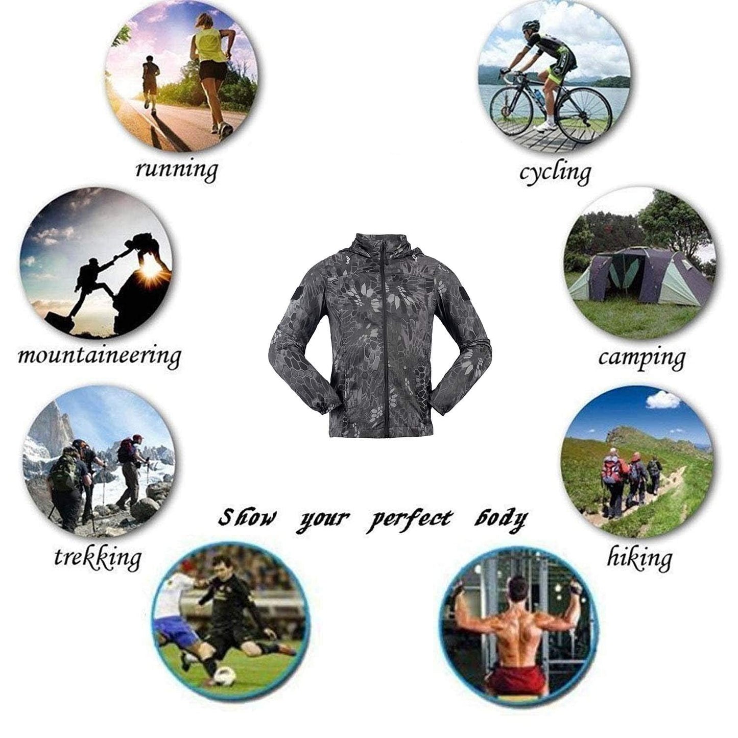 LANBAOSI Mens Raincoats Windbreaker Jacket Lightweight Quick Dry Nylon Jacket LANBAOSI