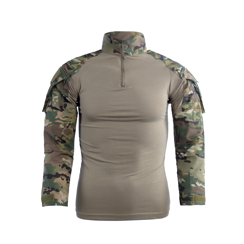 Chemise Tactique Homme Militaire – Manches Longues Respirante, Ripstop Multicam, Pour Chasse, Airsoft, Randonnée (Taille XXL, Camouflage)