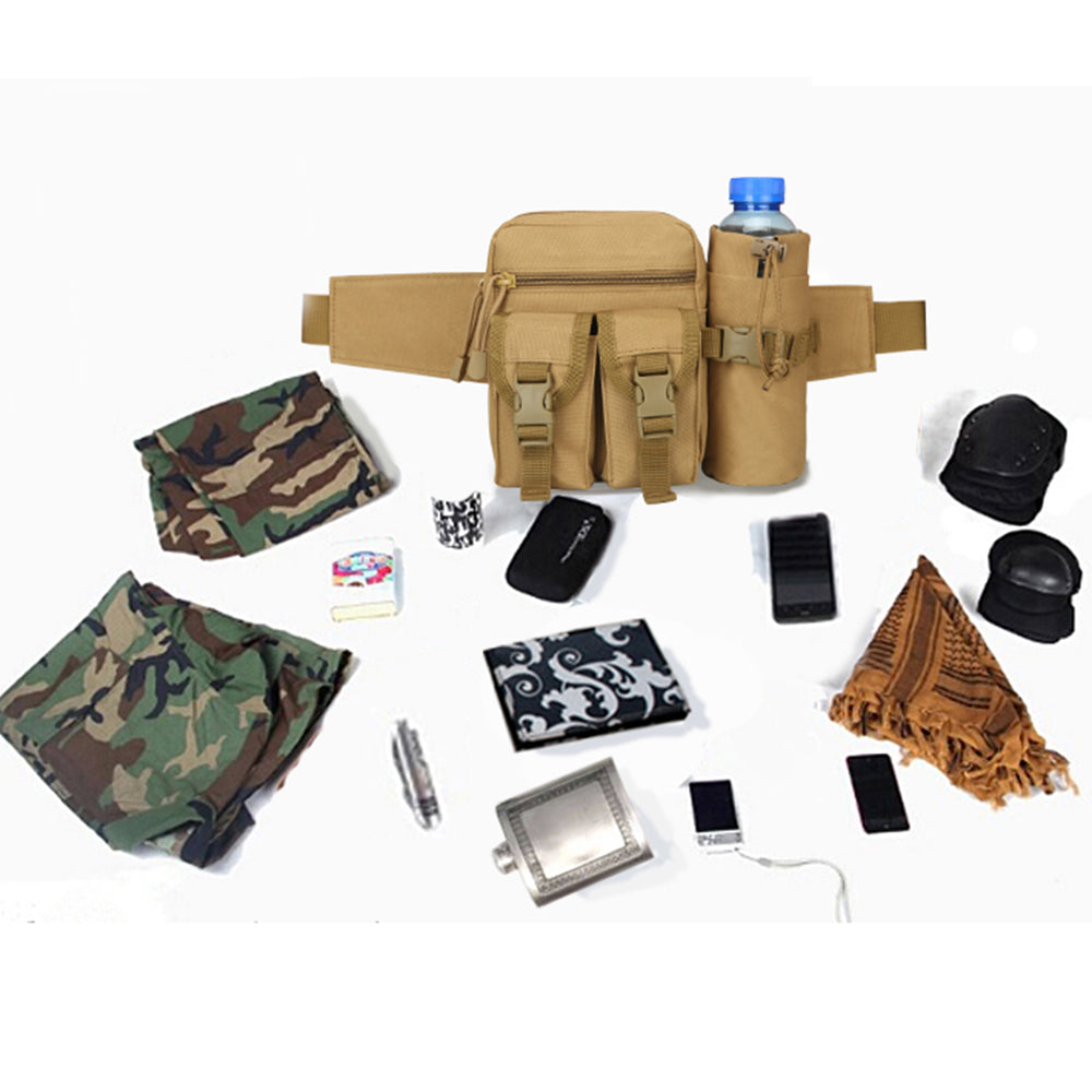 LANBAOSI Tactical Waist Bag Military Fanny Pack with Detachable Water Bottle Holder LANBAOSI