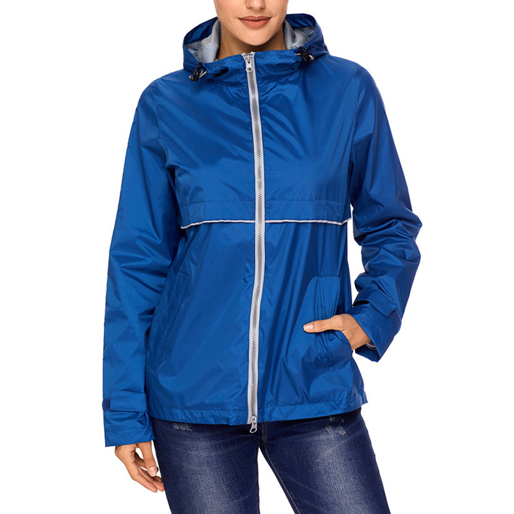 LANBAOSI Women Waterproof Ponchos Jackets Lightweight Windbreaker Quick Dry Waterproof Hooded Raincoat LANBAOSI