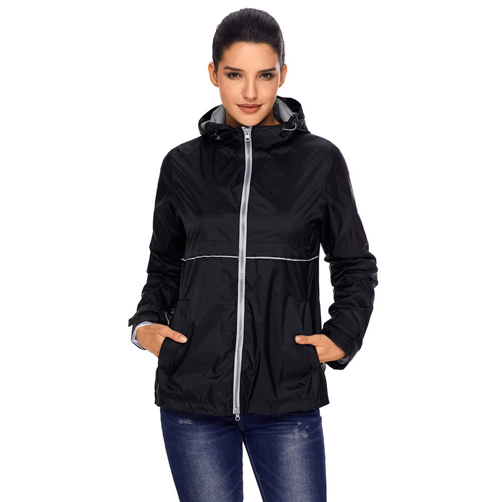 LANBAOSI Women Waterproof Ponchos Jackets Lightweight Windbreaker Quick Dry Waterproof Hooded Raincoat LANBAOSI