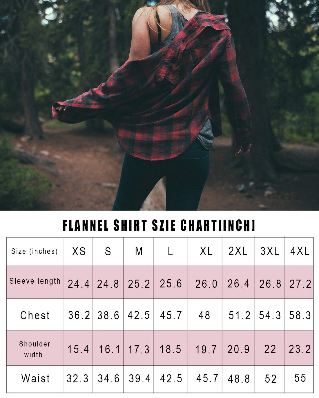 LANBAOSI Women's Flannel Plaid Shirts Long Sleeve Regular Fit Button Down Casual Cotton LANBAOSI