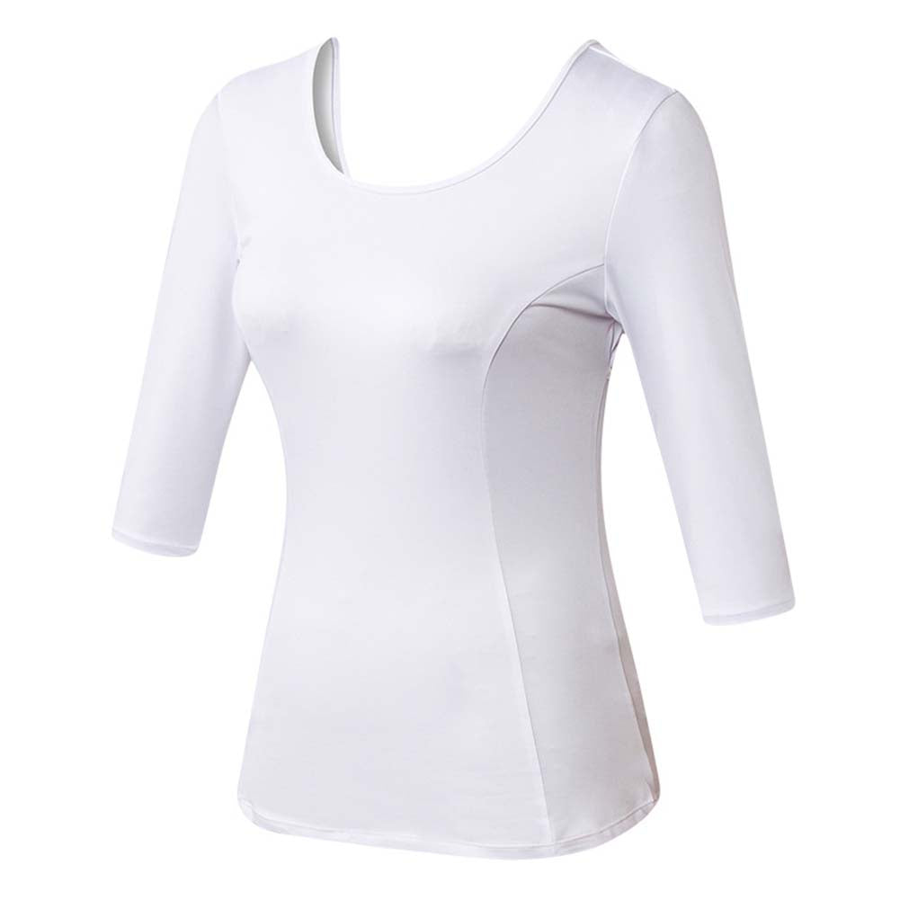 LANBAOSI Womens Dance Tee Shirts Criss Cross Yoga Tunic Tops Quarter Sleeve Tees LANBAOSI