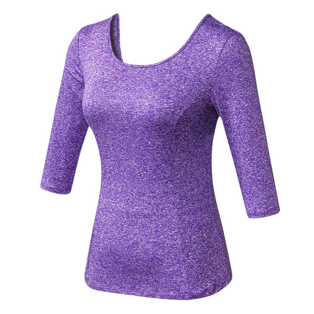 LANBAOSI Womens Dance Tee Shirts Criss Cross Yoga Tunic Tops Quarter Sleeve Tees LANBAOSI