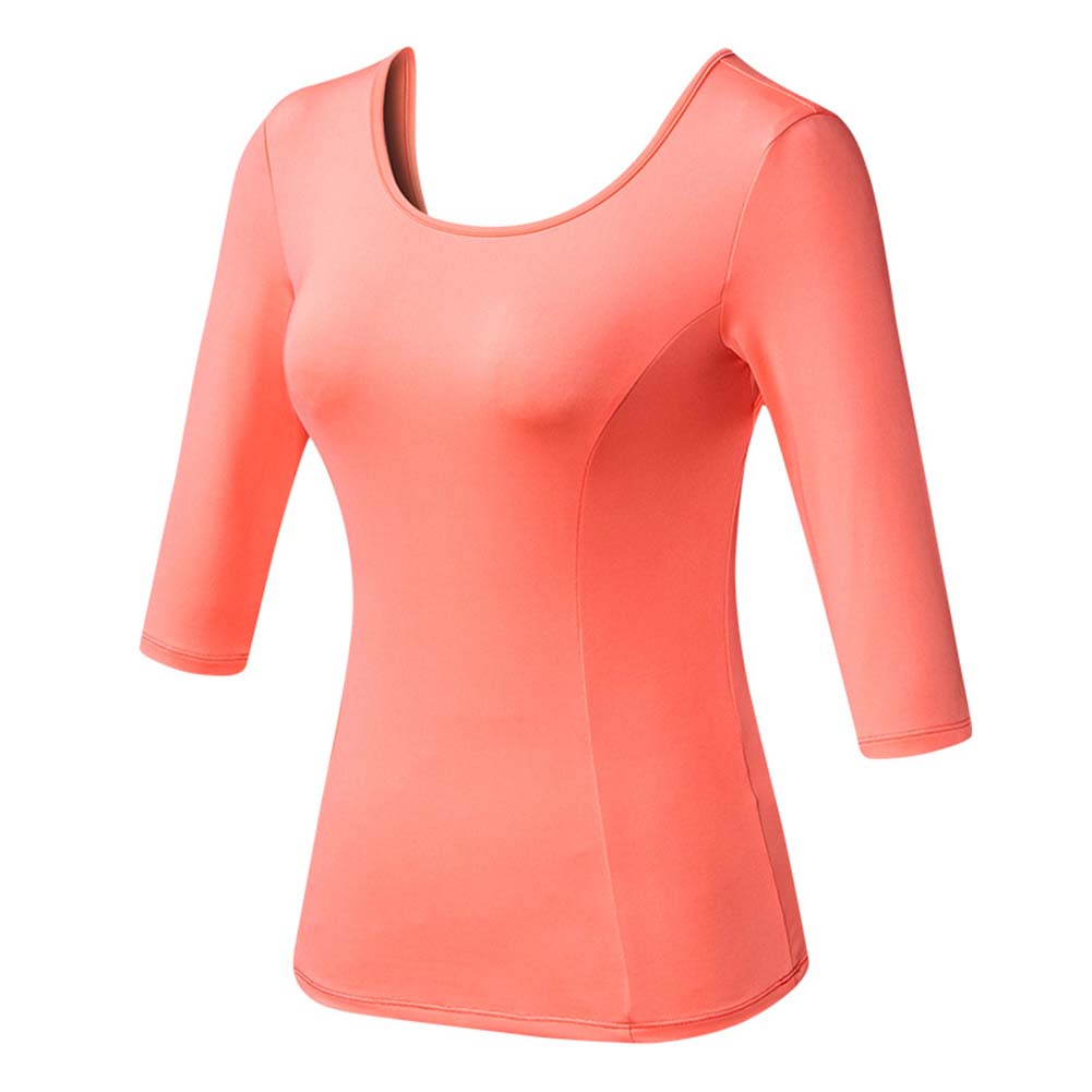 LANBAOSI Womens Dance Tee Shirts Criss Cross Yoga Tunic Tops Quarter Sleeve Tees LANBAOSI