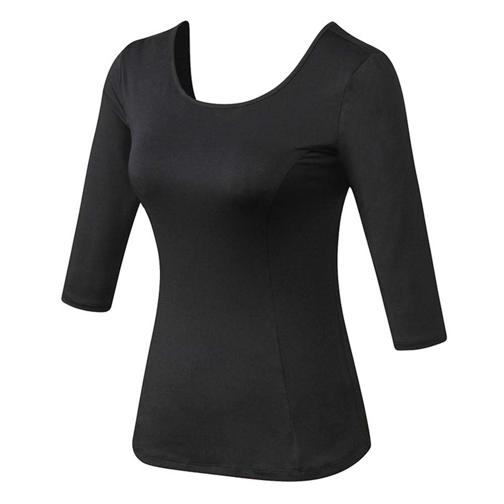 LANBAOSI Womens Dance Tee Shirts Criss Cross Yoga Tunic Tops Quarter Sleeve Tees LANBAOSI