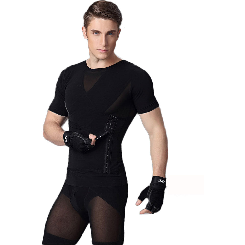 Lanbaosi Body Shaper Slimming Shirt Men's Tummy Waist Control Tops LANBAOSI