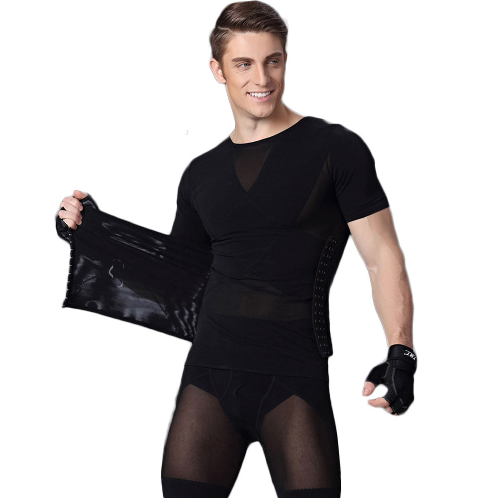 Lanbaosi Body Shaper Slimming Shirt Men's Tummy Waist Control Tops LANBAOSI