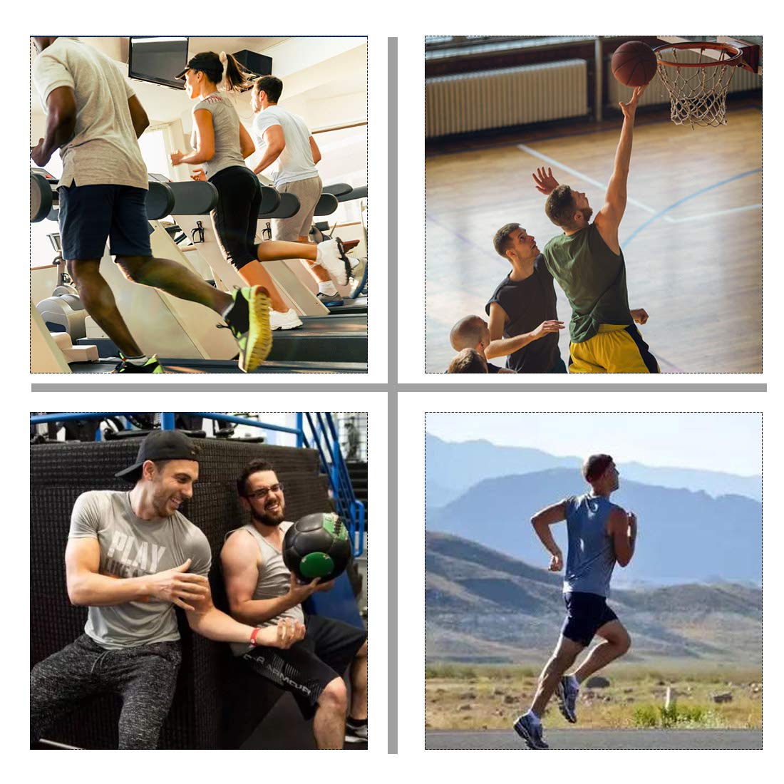 Men 3 Pack Athletic Compression Under Base Layer Male Sport Tank Top LANBAOSI
