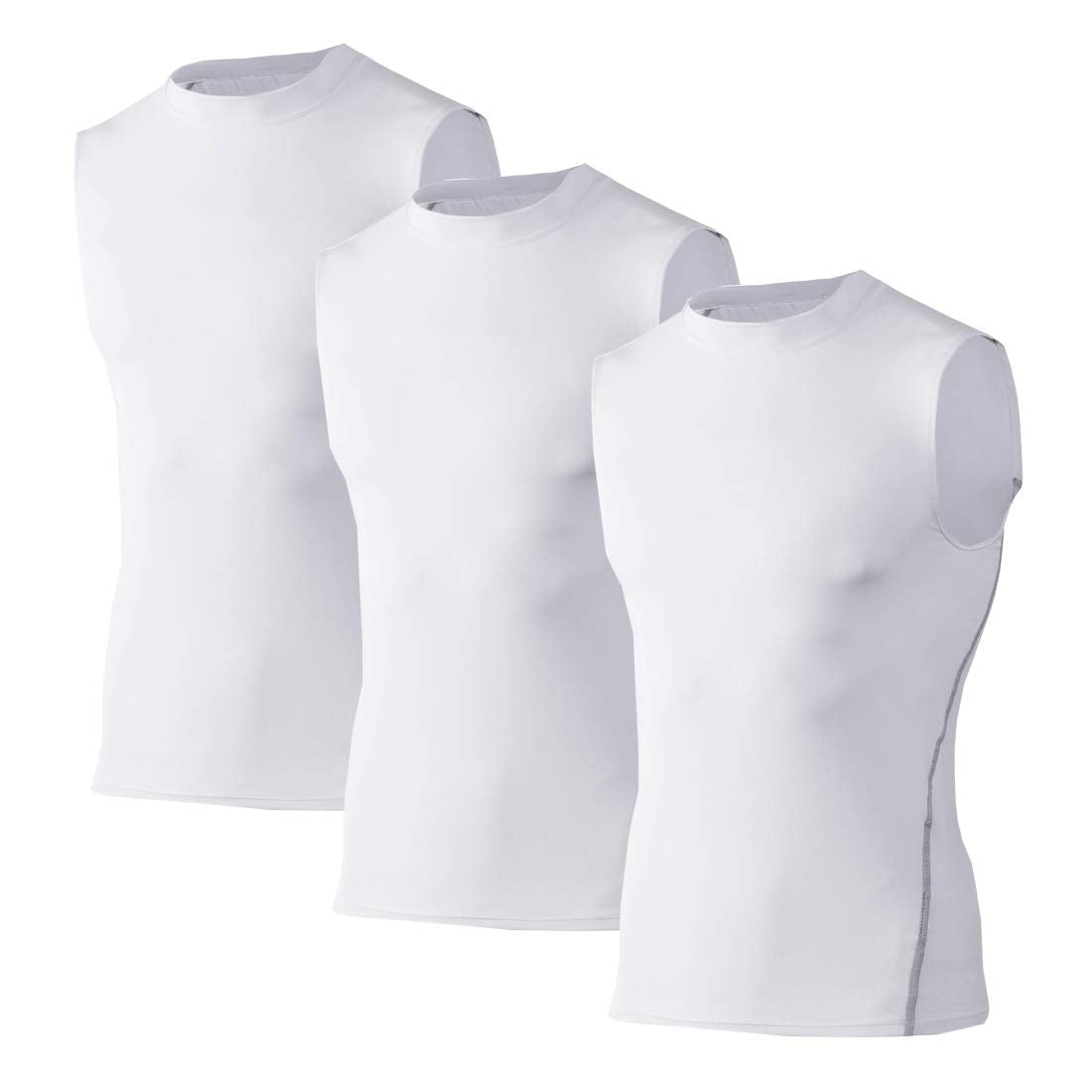 Men 3 Pack Athletic Compression Under Base Layer Male Sport Tank Top LANBAOSI