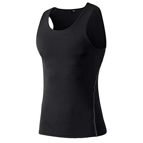 Men Compression Wrokout Tank Top Cool Dry Sports Under Male Baselayer Sleeveless Shirt LANBAOSI