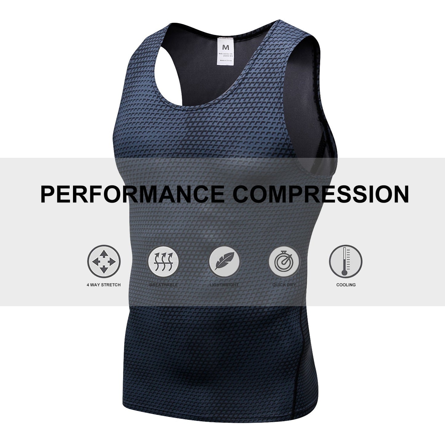 Men Cycing Base Layer Tank Quick Drying Compression Tops LANBAOSI
