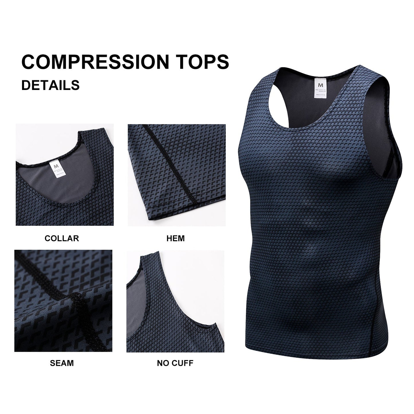 Men Cycing Base Layer Tank Quick Drying Compression Tops LANBAOSI