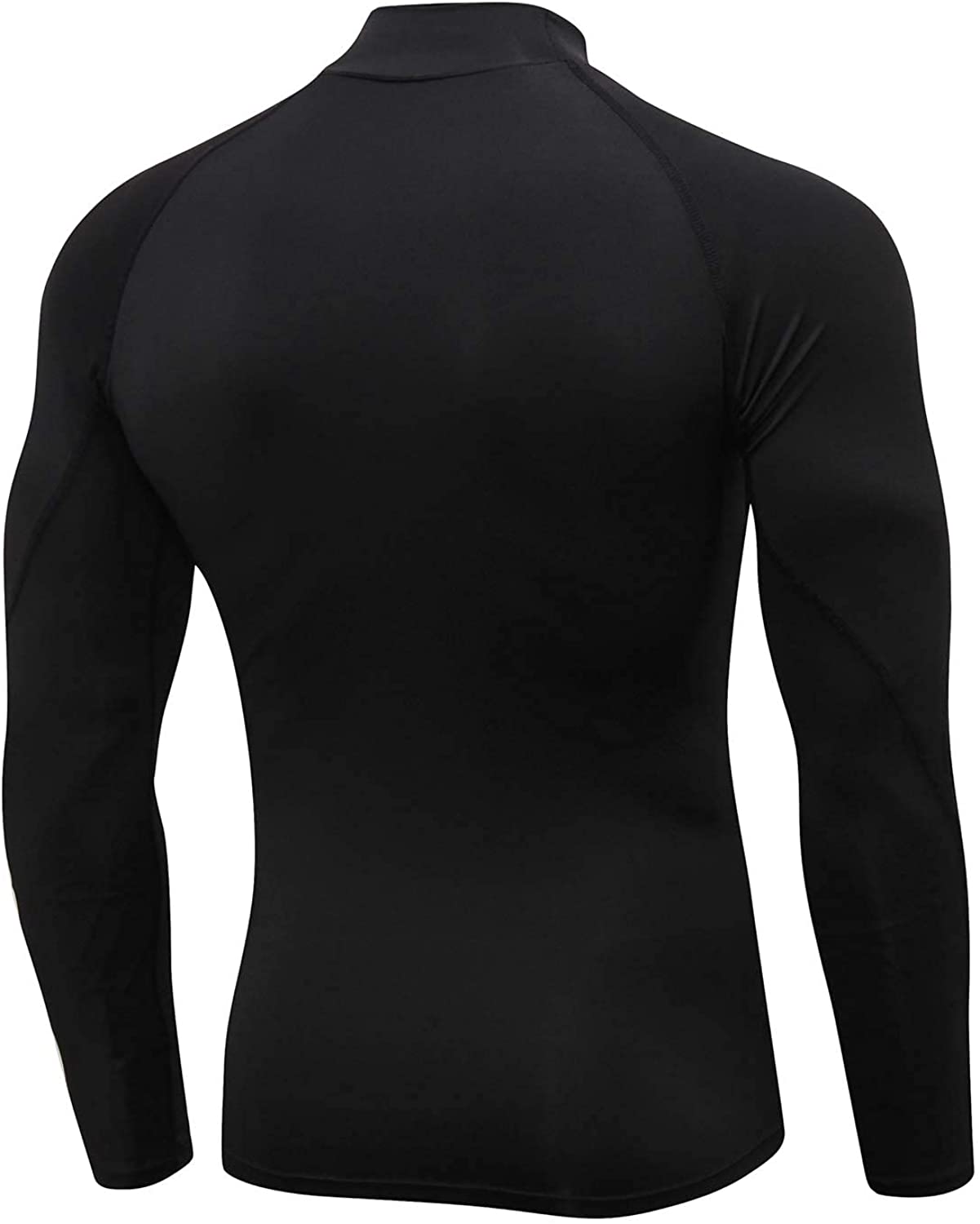 Men Mock Turtleneck Compression Shirt Long Sleeve Football Undershirt Male Sports Running Base Layer Workout Tops LANBAOSI