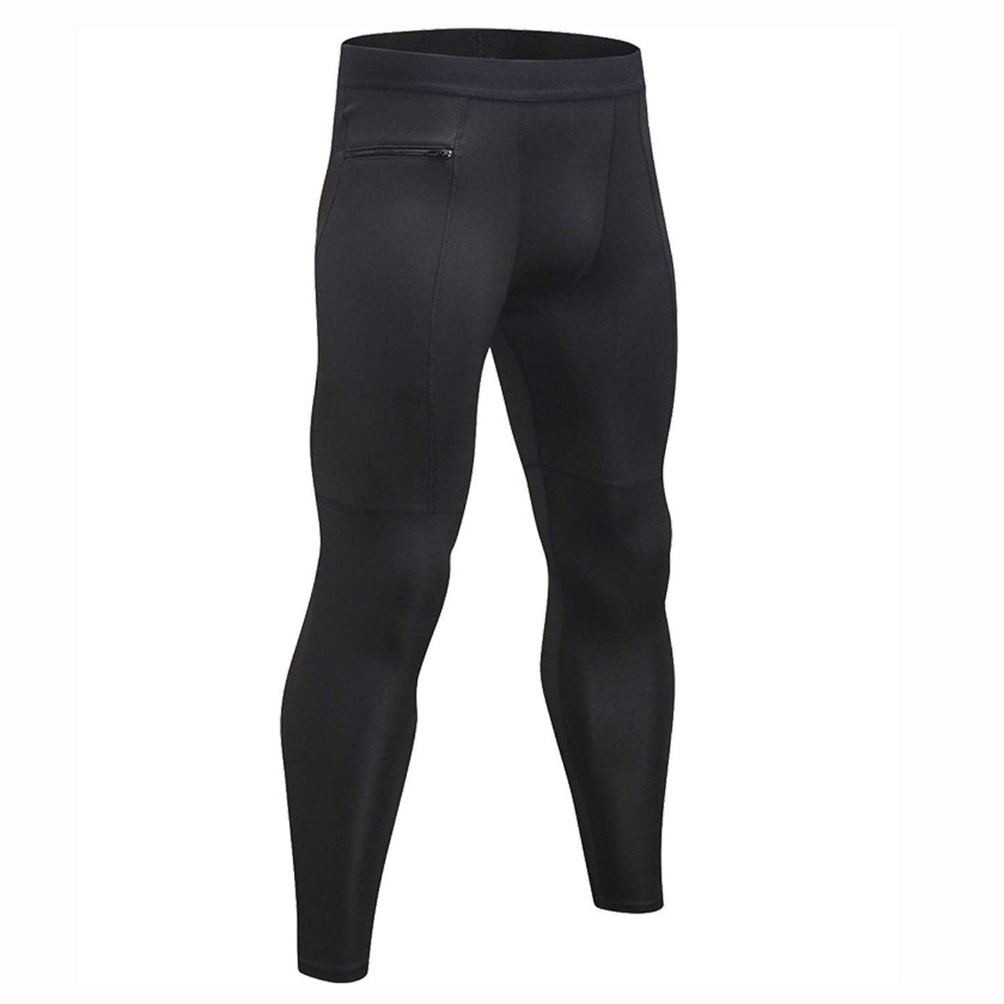 Men Running Tights Cool Dry Pant Male Baselayer Tights Leggings with Pockets LANBAOSI