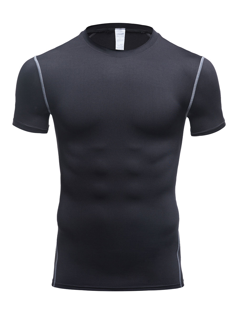 Men Short Sleeve Compression Shirt Cool Dry Workout Undershirts 3 Pack LANBAOSI