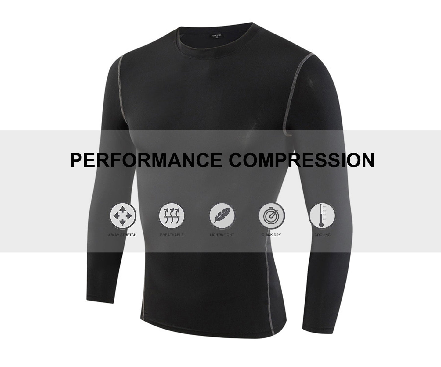 Men Thermal Flecce Long Sleeve Compression Shirts Athletic Base Layer Top Winter Male Gear Running T-Shirt LANBAOSI