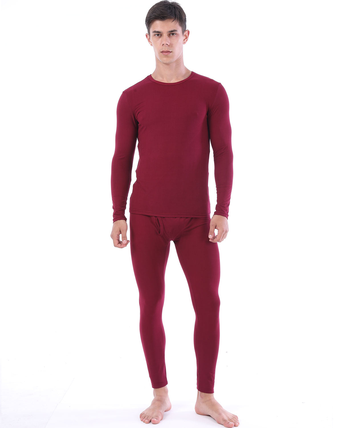 Men Thermal Underwear Set Winter Top & Bottom Ultra Soft Male Long John Set LANBAOSI