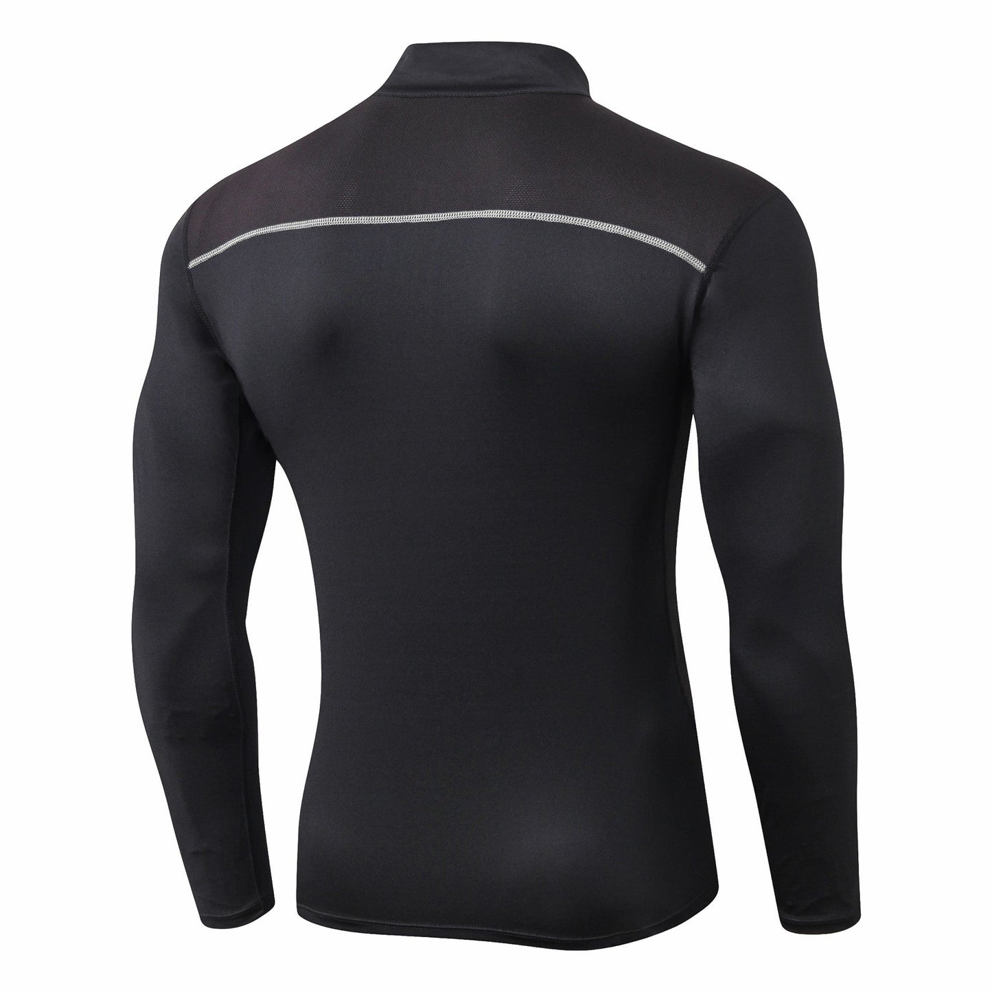 Men Workout Compression Shirts 1/4 Zip Pullover Long Sleeve Running Shirts Sports Training Sweatshirt LANBAOSI