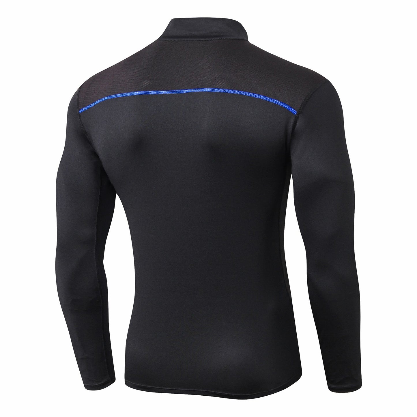 Men Workout Compression Shirts 1/4 Zip Pullover Long Sleeve Running Shirts Sports Training Sweatshirt LANBAOSI