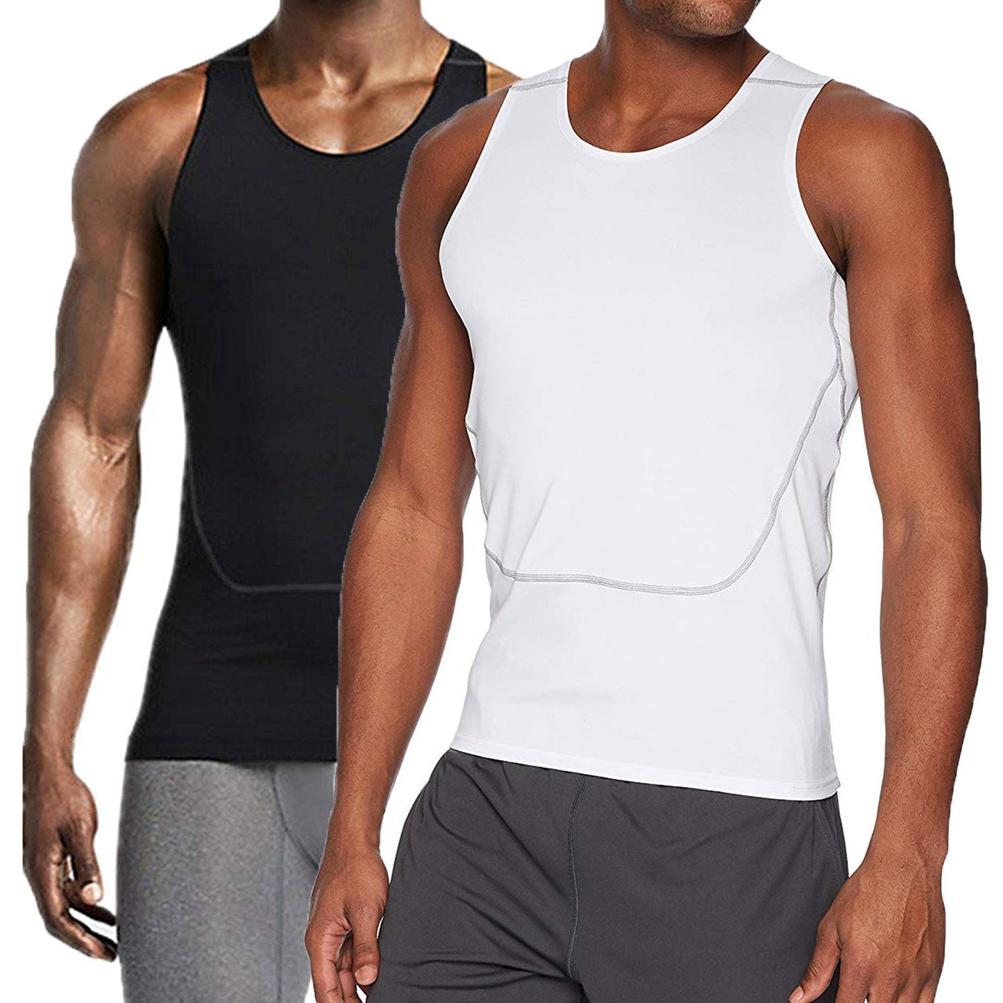 Men's Breathable Sport Vest Sleeveless Compression Tank Top LANBAOSI