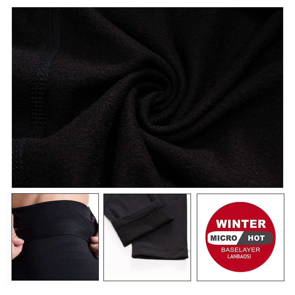 Men's Sport Thermal Fleece Compression Base Layer Leggings/Tights LANBAOSI