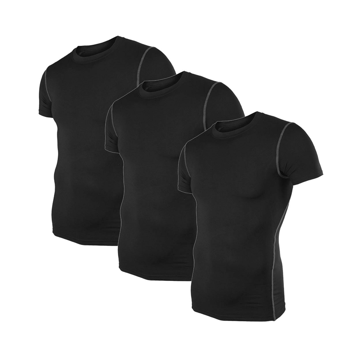 Men's Training Top Compression Short Sleeve Quick Dry Base Layer Shirt LANBAOSI