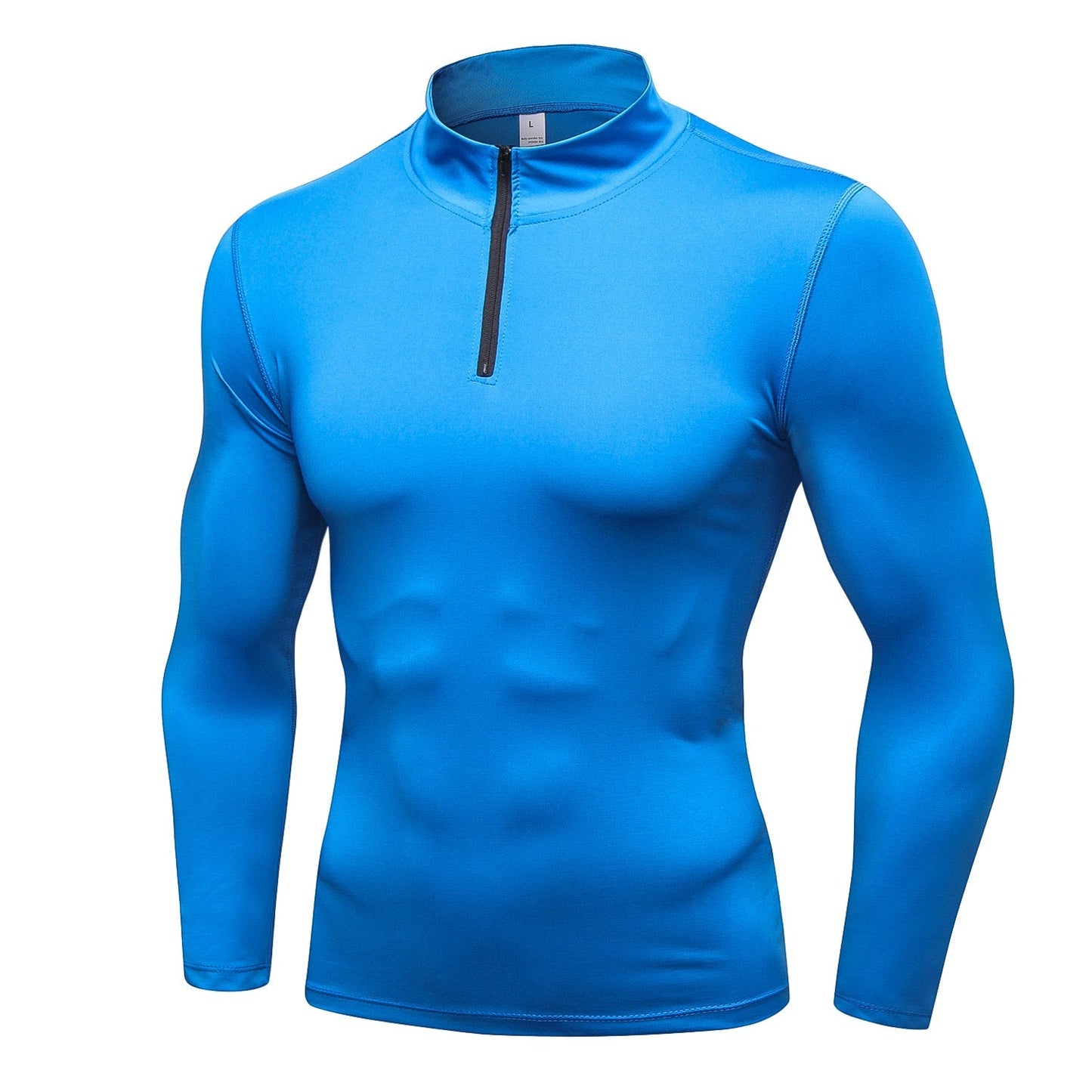 Mens 1/4 Zip Mock Long Sleeve Compression Workout Shirt Thermal Tops LANBAOSI