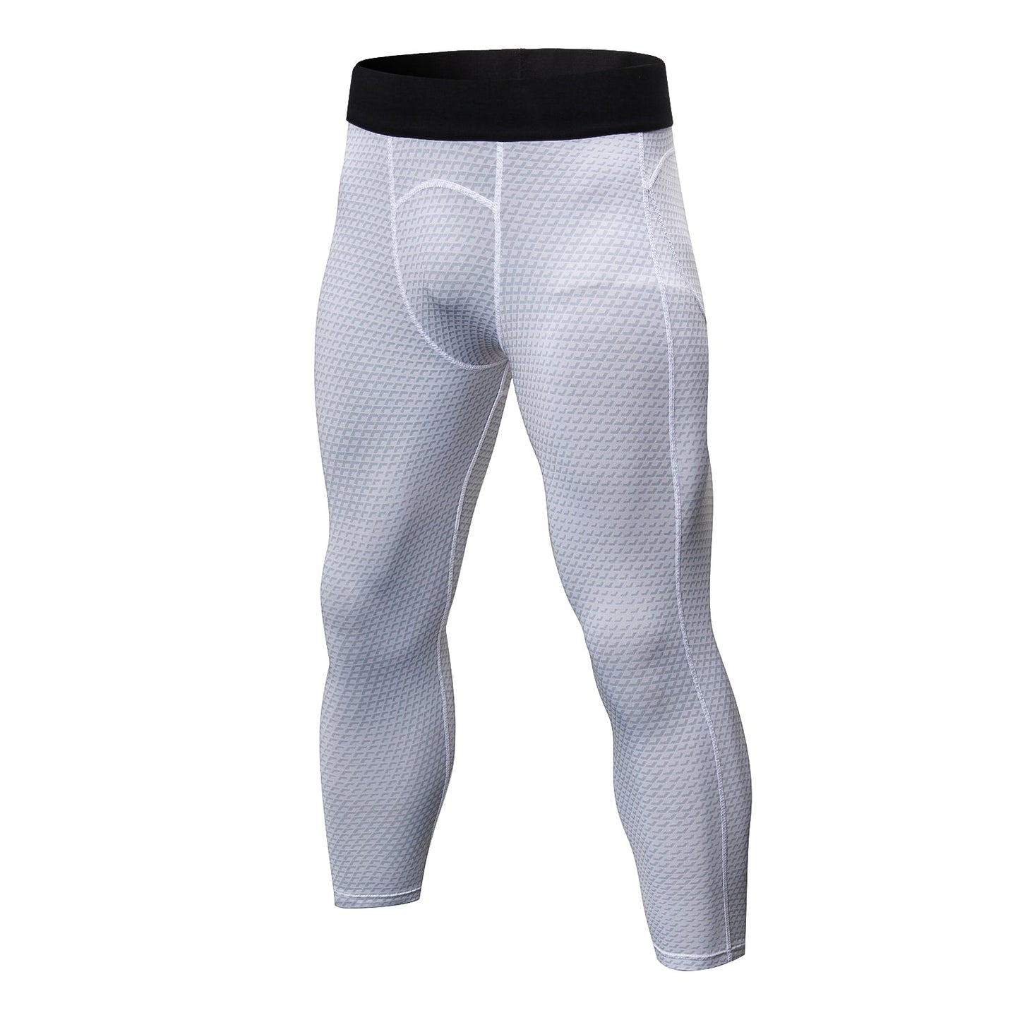 Mens 3/4 Cool Dry Compression Pants Running 3D Snake Skin Printed Tights Gym Leggings LANBAOSI