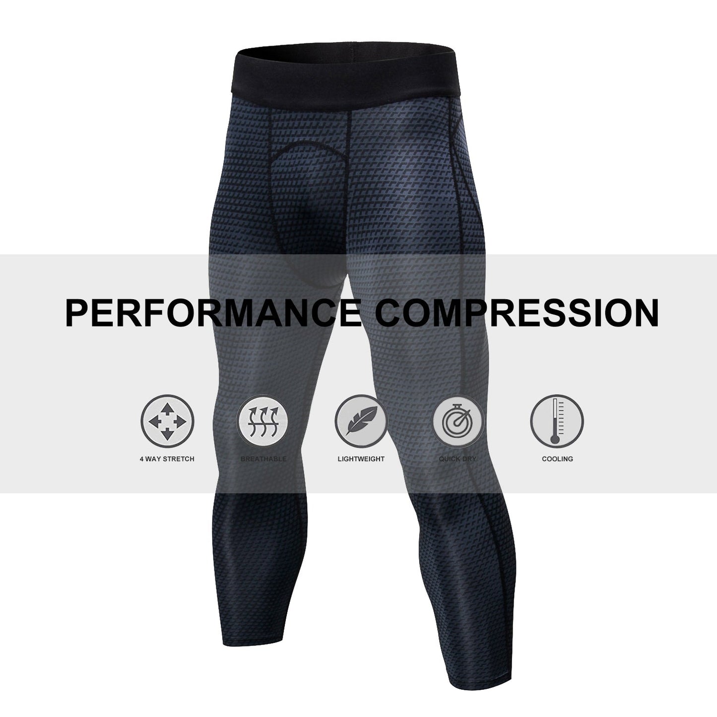 Mens 3/4 Cool Dry Compression Pants Running 3D Snake Skin Printed Tights Gym Leggings LANBAOSI