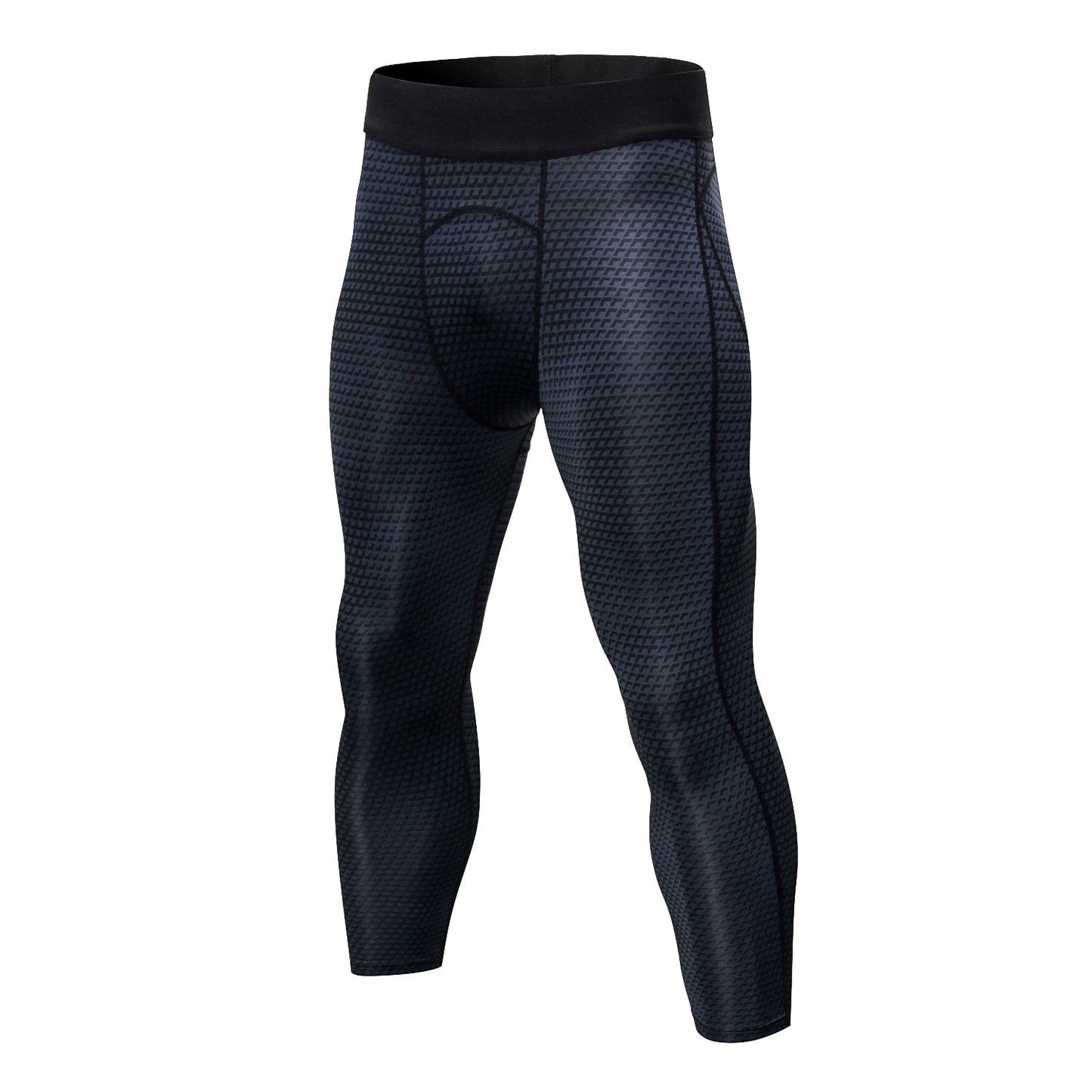 Mens 3/4 Cool Dry Compression Pants Running 3D Snake Skin Printed Tights Gym Leggings LANBAOSI