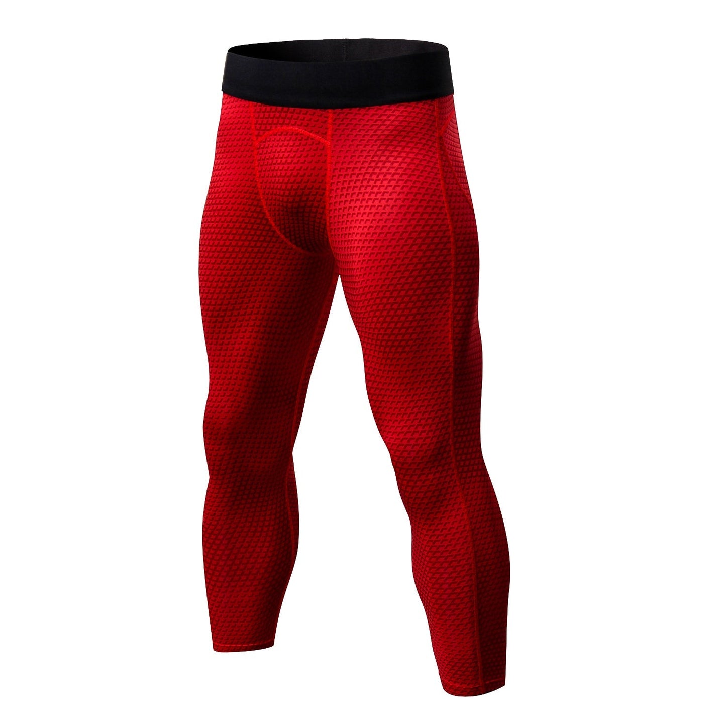 Mens 3/4 Cool Dry Compression Pants Running 3D Snake Skin Printed Tights Gym Leggings LANBAOSI