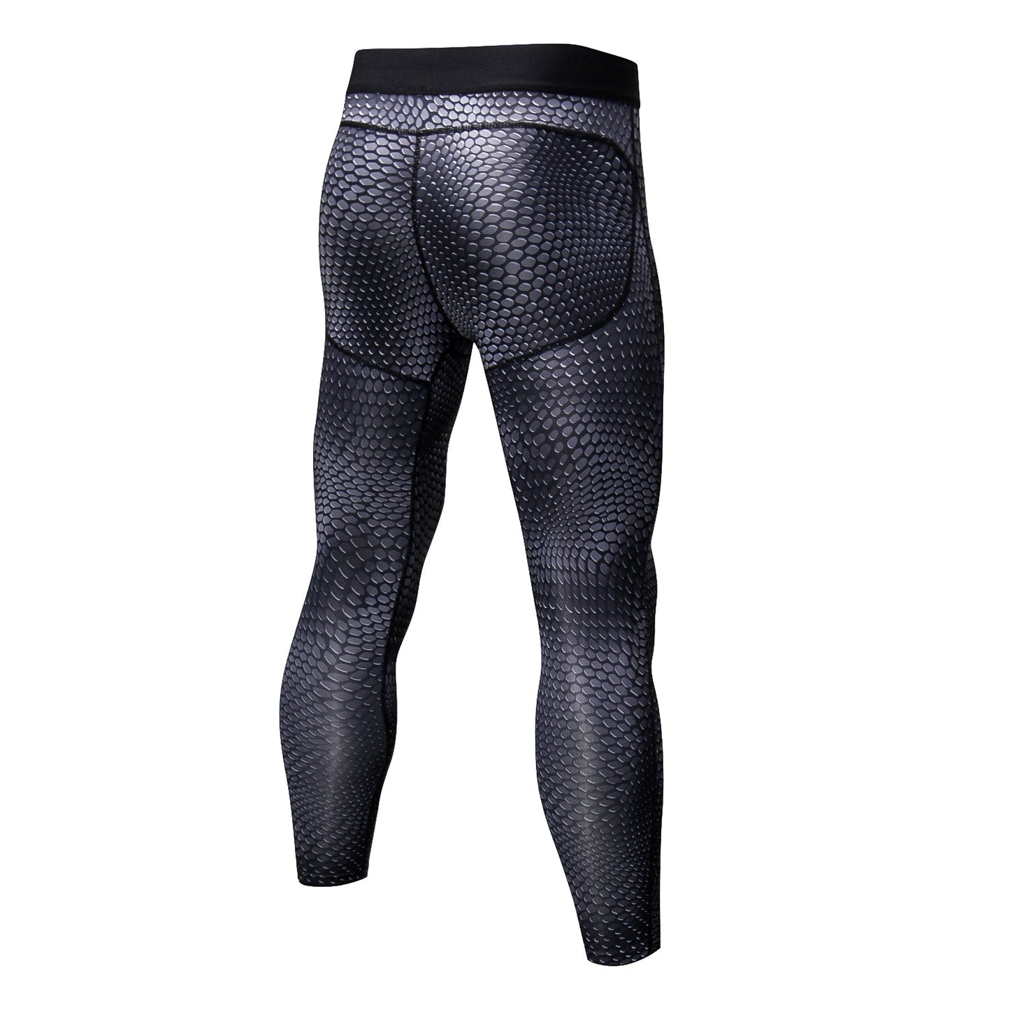 Mens 3/4 Cool Dry Compression Pants Running 3D Snake Skin Printed Tights Gym Leggings LANBAOSI