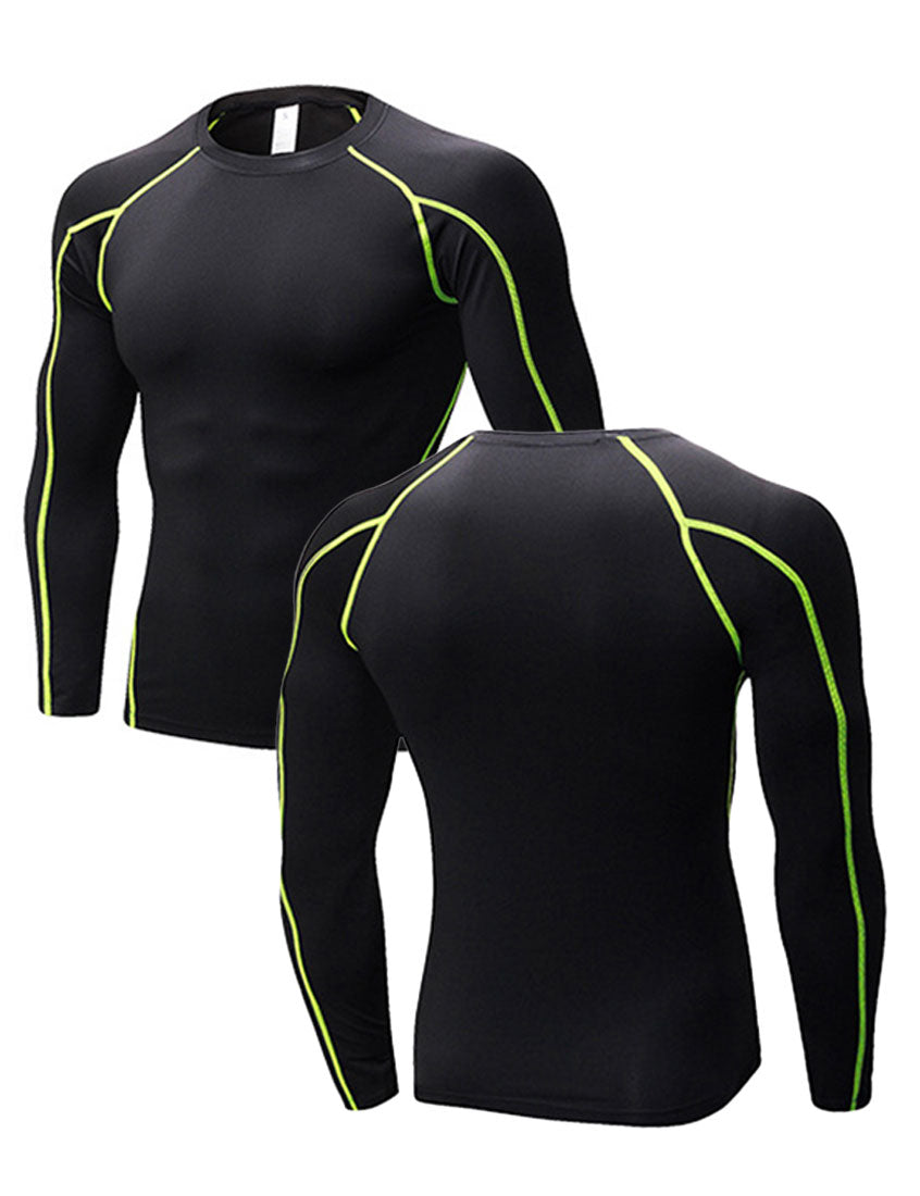 Mens Cool Dry Baselayer Shirt Long Sleeve Compression Workout Shirts LANBAOSI