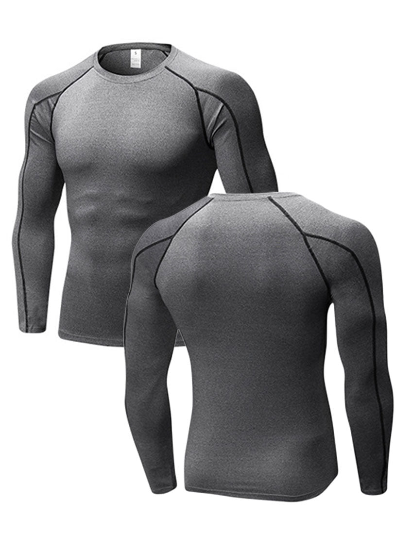 Mens Cool Dry Baselayer Shirt Long Sleeve Compression Workout Shirts LANBAOSI