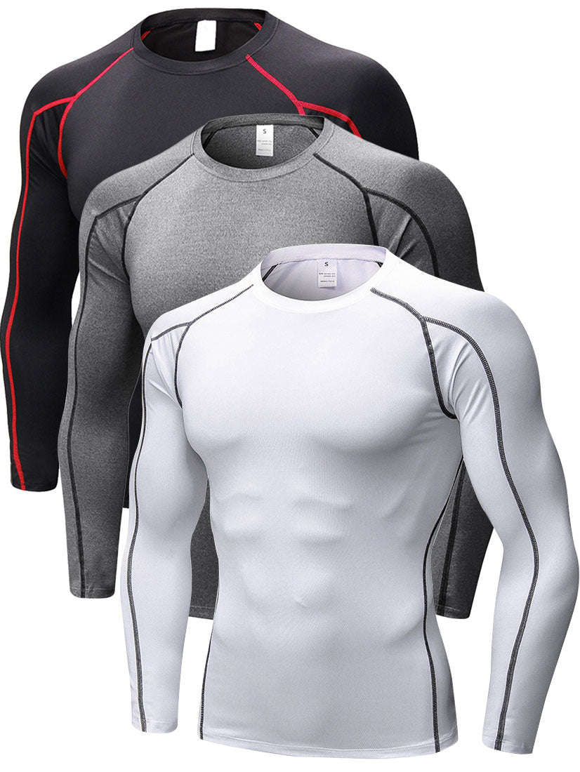 Mens Cool Dry Baselayer Shirt Long Sleeve Compression Workout Shirts LANBAOSI