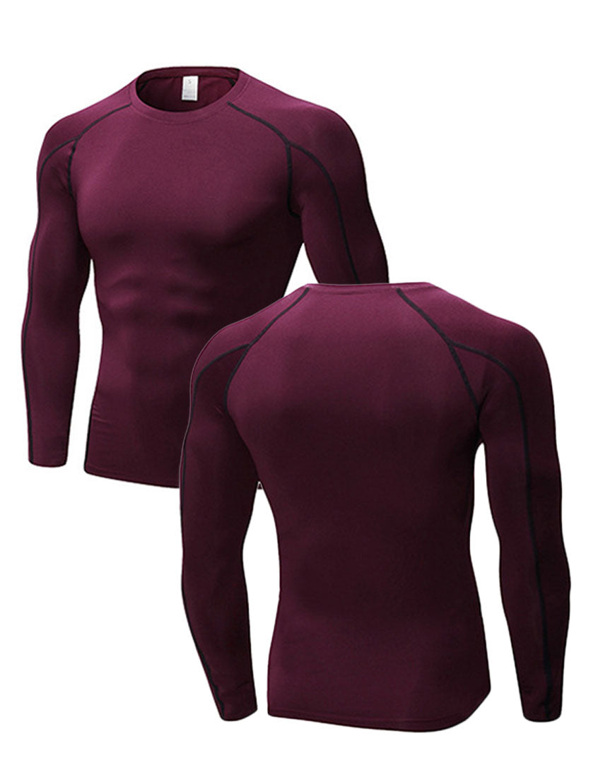 Mens Cool Dry Baselayer Shirt Long Sleeve Compression Workout Shirts LANBAOSI