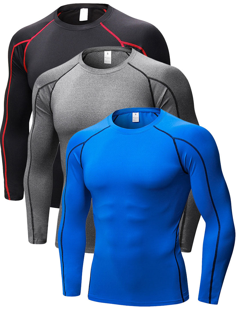 Mens Cool Dry Baselayer Shirt Long Sleeve Compression Workout Shirts LANBAOSI