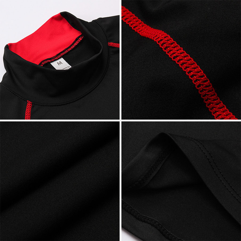 Mens Mock Turtleneck Compression Shirts Long Sleeve Cool Dry Baselayer LANBAOSI