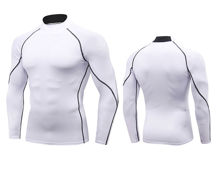 Mens Mock Turtleneck Compression Shirts Long Sleeve Cool Dry Baselayer LANBAOSI