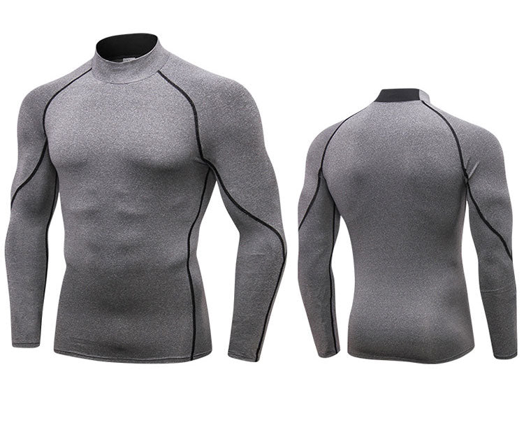 Mens Mock Turtleneck Compression Shirts Long Sleeve Cool Dry Baselayer LANBAOSI