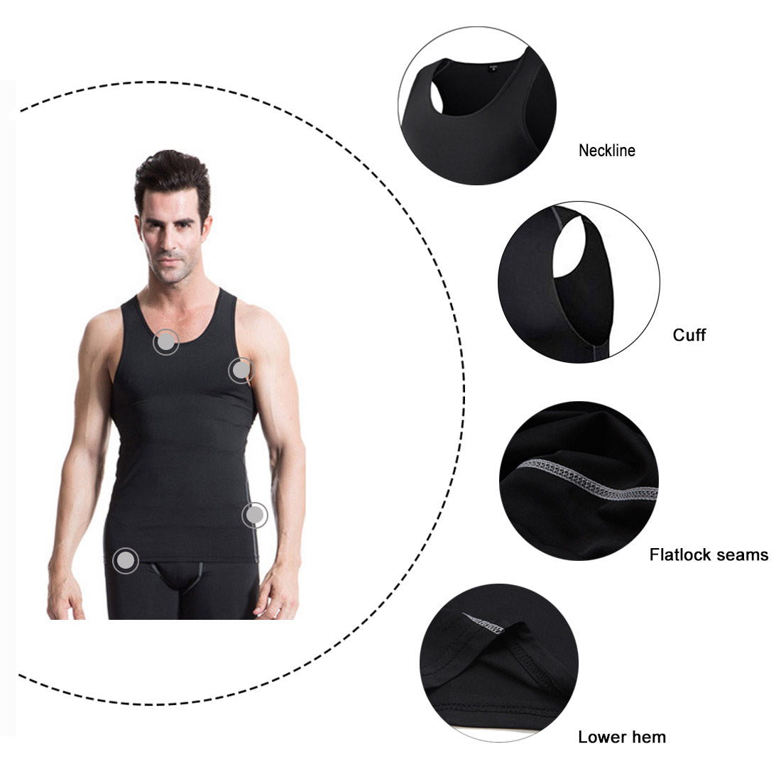 Mens Sleeveless Compression Undershirts Cool Dry Baselayer Tank Top LANBAOSI
