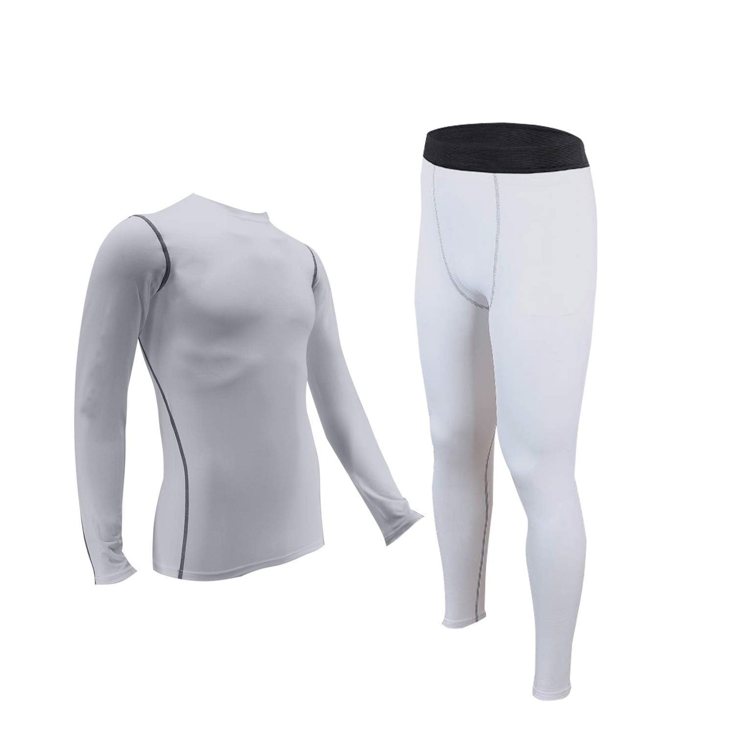 Mens Thermals Underwear Set Wicking Base Layer Crew Neck Long Johns LANBAOSI