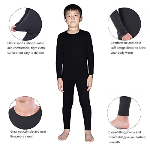 Thermal Underwear for Boys Thermal Long Johns Set Unisex Shirt & Pants LANBAOSI