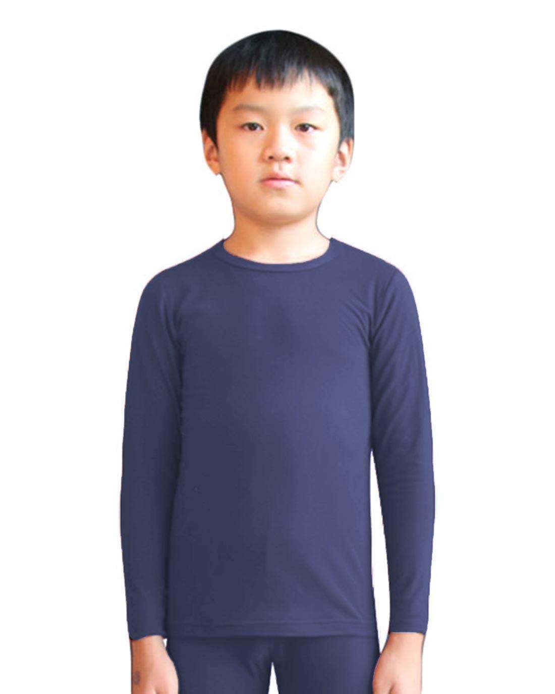 Winter Thermal Tops for Boys Fleece Lined Underwear Tee Unisex Long Sleeve Undershirts Baselayer LANBAOSI