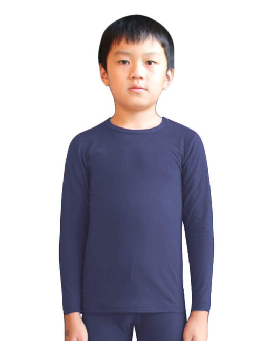 Winter Thermal Tops for Boys Fleece Lined Underwear Tee Unisex Long Sleeve Undershirts Baselayer LANBAOSI