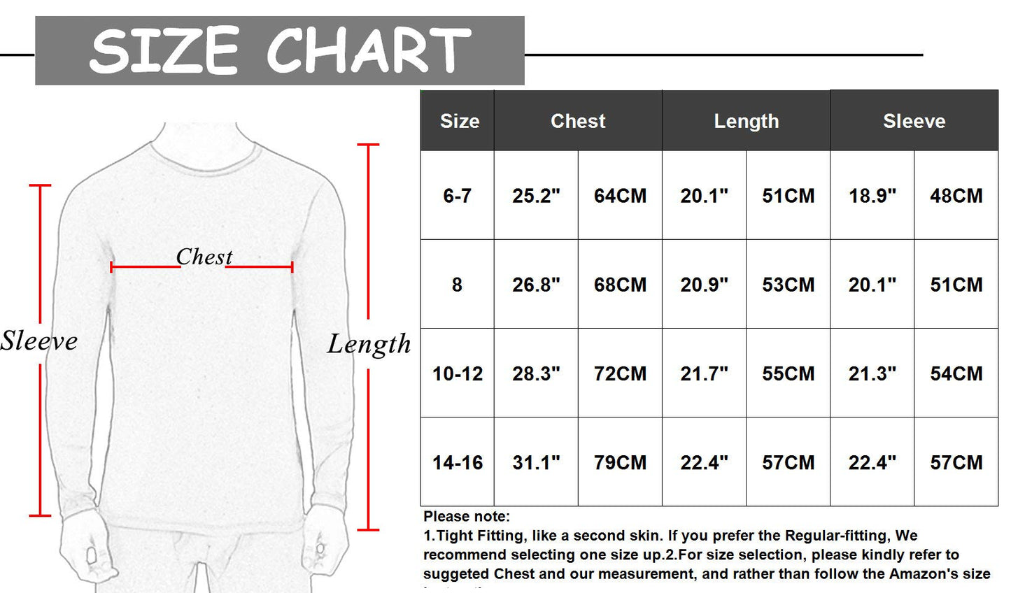 Winter Thermal Tops for Boys Fleece Lined Underwear Tee Unisex Long Sleeve Undershirts Baselayer LANBAOSI