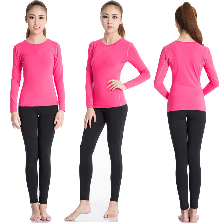 Women Dry Compression Shirt Baselayer Long Sleeve Skin Tight T Shirt LANBAOSI