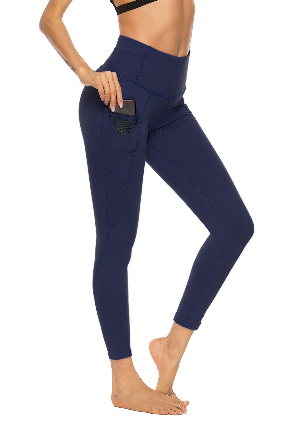 Women High Waist Leggings Running Yoga Pants with Reflective Strip LANBAOSI