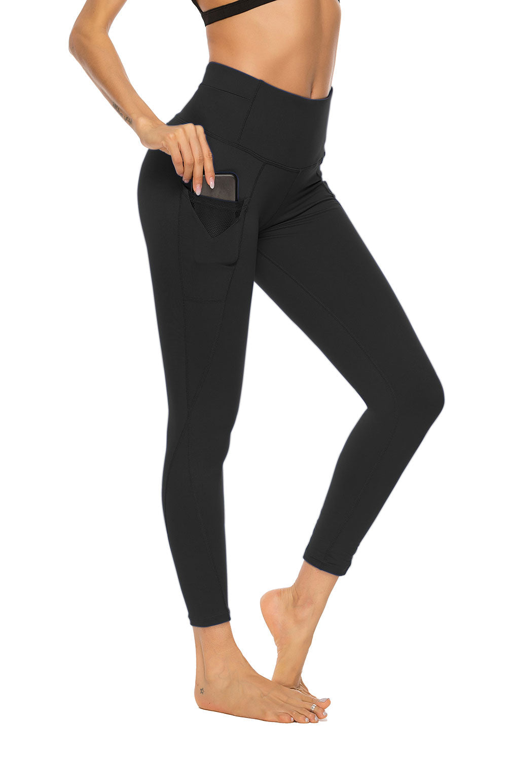 Women High Waist Leggings Running Yoga Pants with Reflective Strip LANBAOSI